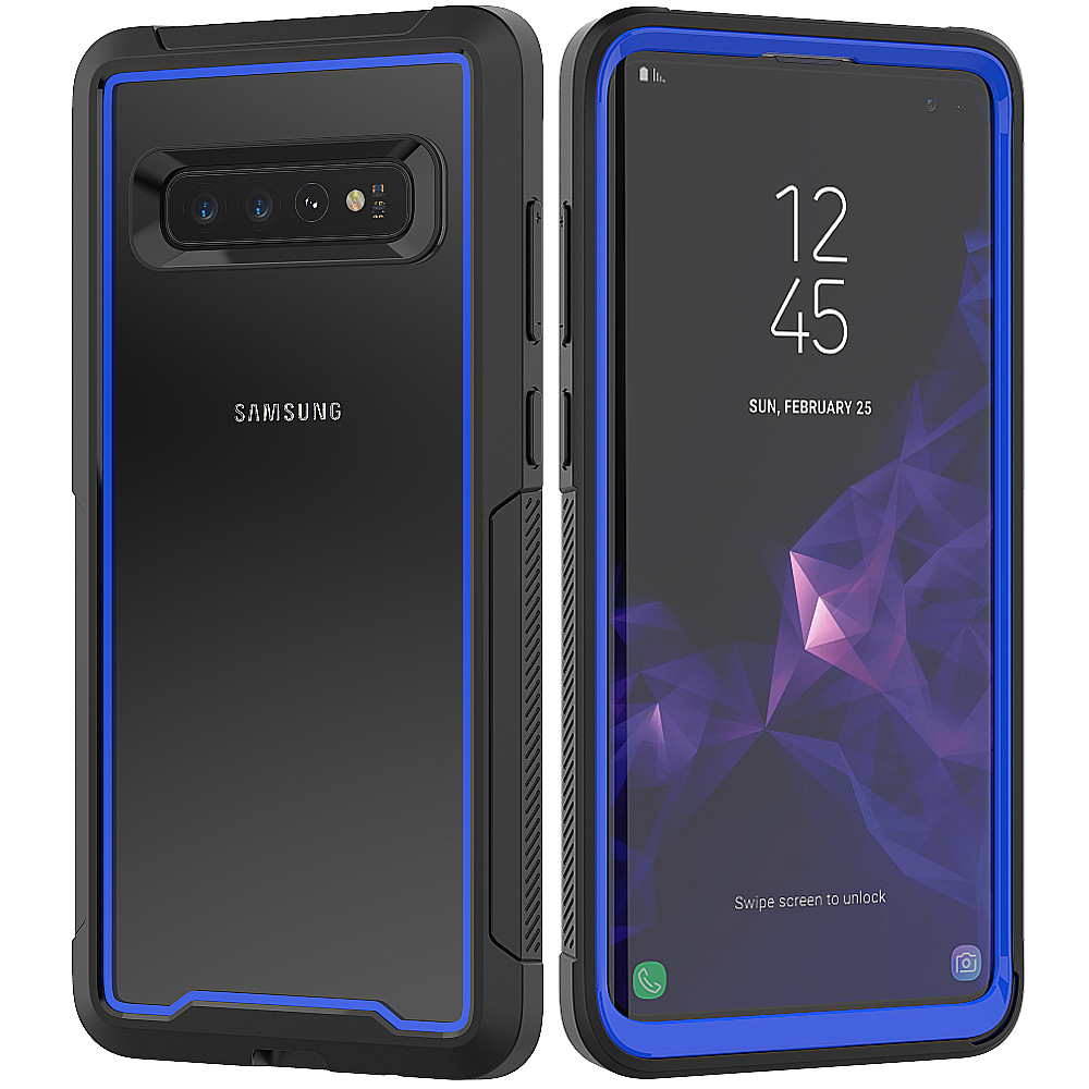 Galaxy S10+ (Plus) Clear Dual Defense Case (Blue)